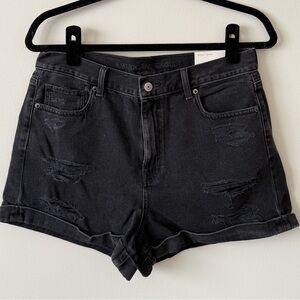 American Eagle Outfitters Women's Distressed Black Jean Shorts